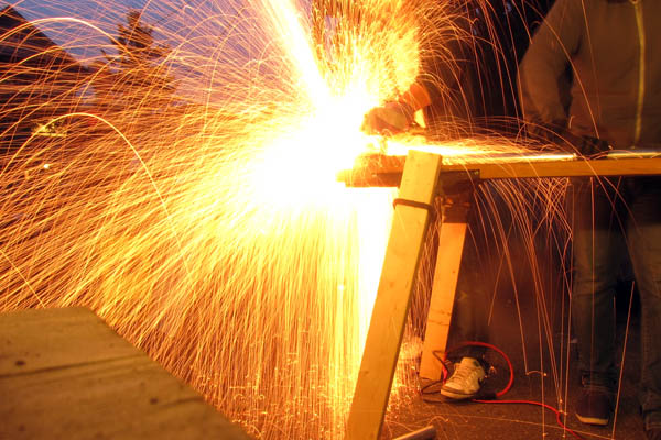 Cutting steel tubing with a circular saw